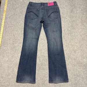 Indigo Palms Womens 6R Dark Wash Pink Stitch Bootcut Jeans Rhinestone Pockets